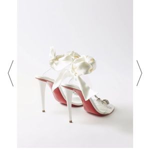 Christian Louboutin Astrinodo 100 crystal-embellished PVC and satin sandals 42